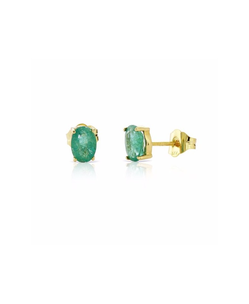 Pendiente oro esmeralda, presión | Joyería Gimeno | Tu joyería de confianza en Valencia