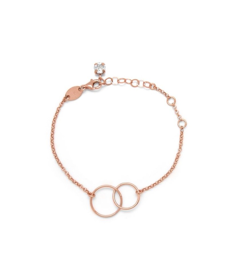 Pulsera Victoria cruz círculos entrelazados rose | Joyería Gimeno | Tu joyería de confianza en Valencia