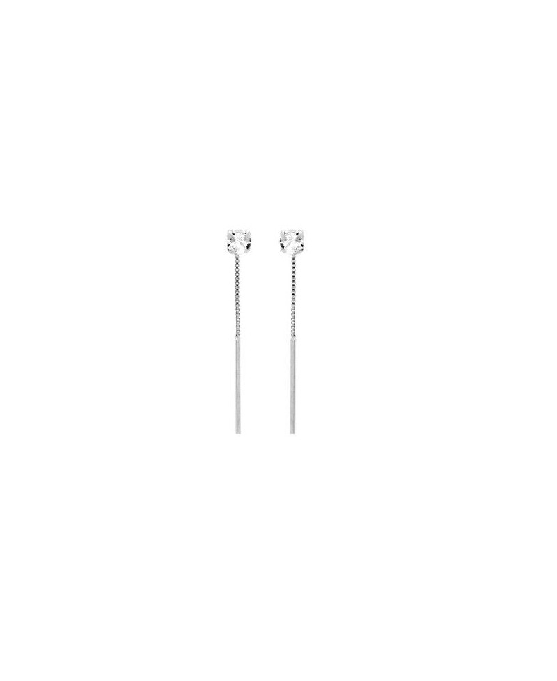 Pendiente Victoria cruz minimalslim plata | Joyería Gimeno | Tu joyería de confianza en Valencia