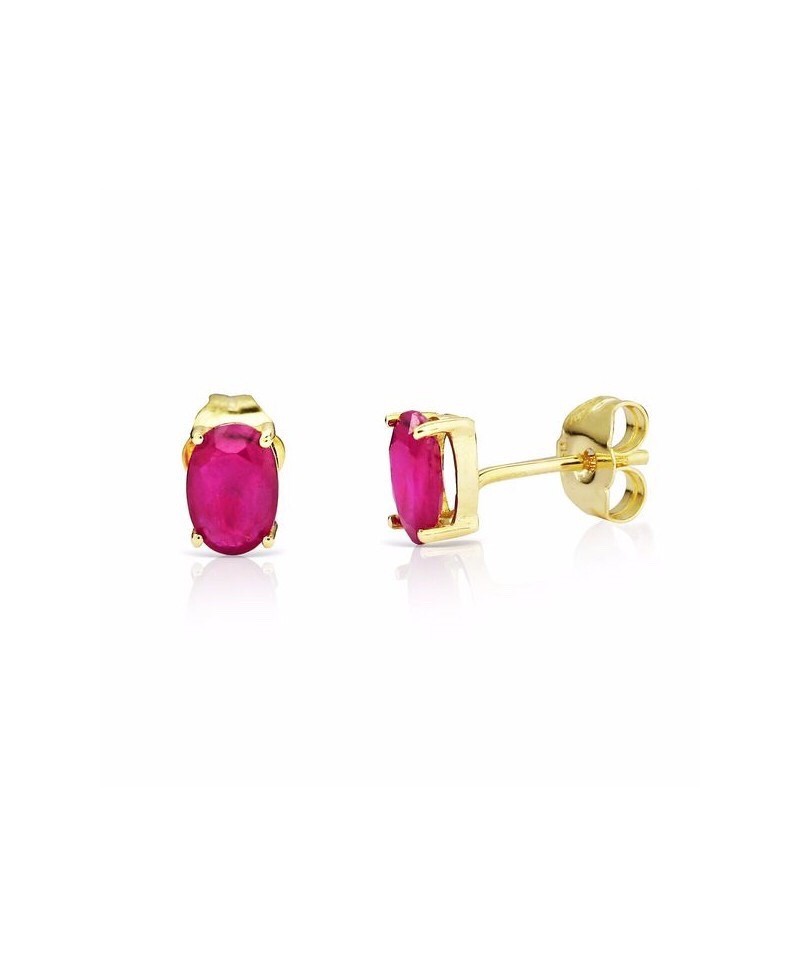 Pendiente oro rubí ,presion | Joyería Gimeno | Tu joyería de confianza en Valencia