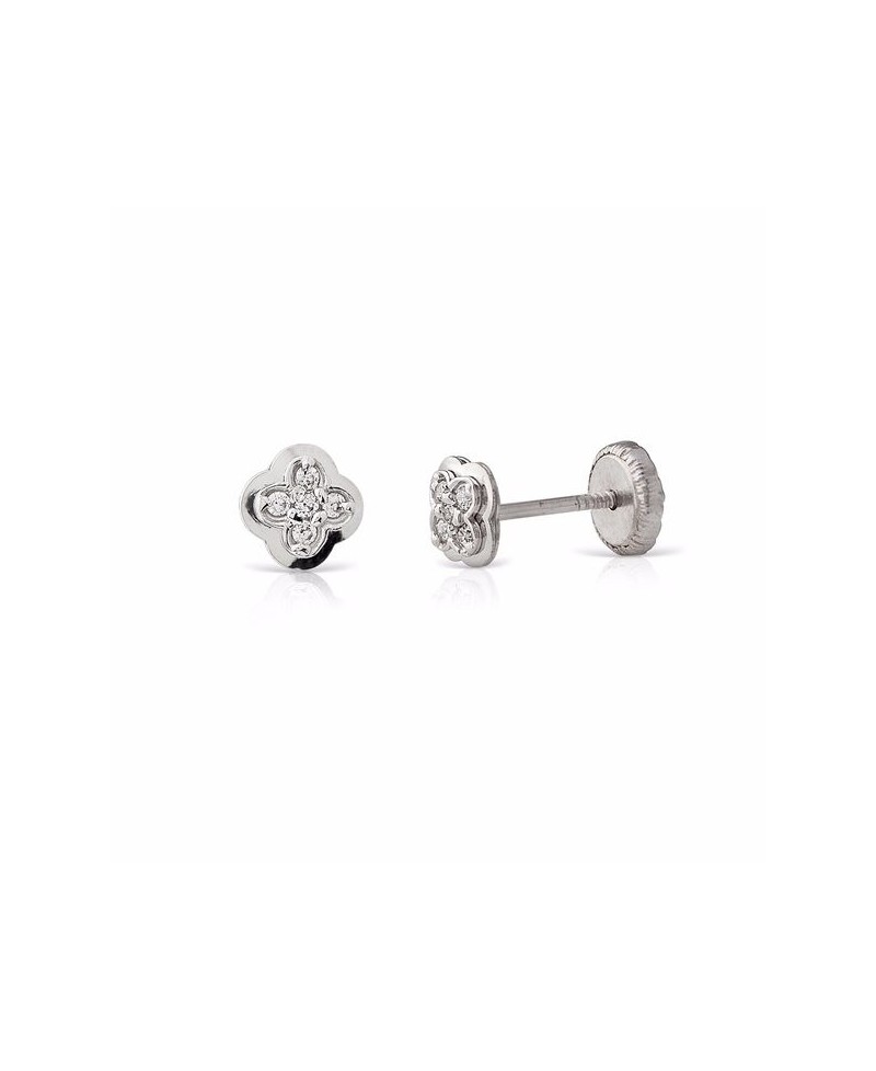 Pendientes,dormilón bebe 5 piedras flor | Joyería Gimeno | Tu joyería de confianza en Valencia