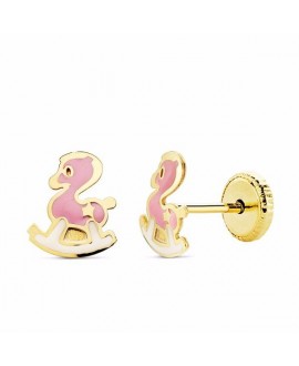 Pendiente bebe caballo rosa...
