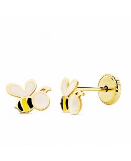 Pendiente de bebe abeja oro