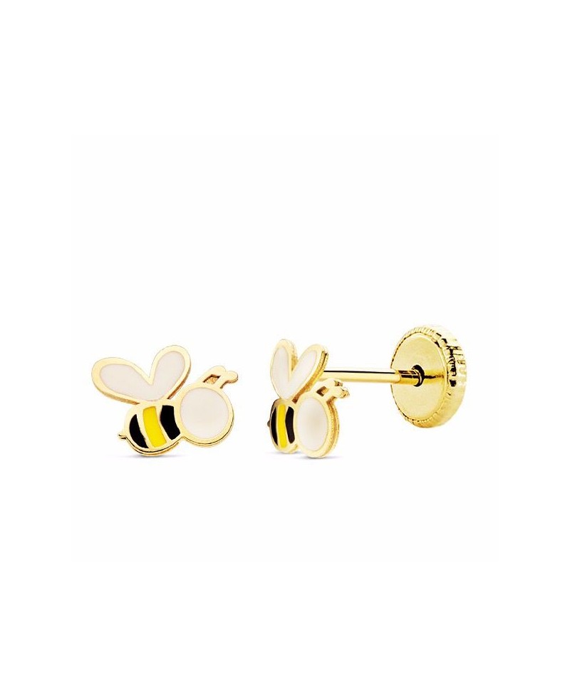 Pendiente de bebe abeja oro | Joyería Gimeno | Tu joyería de confianza en Valencia