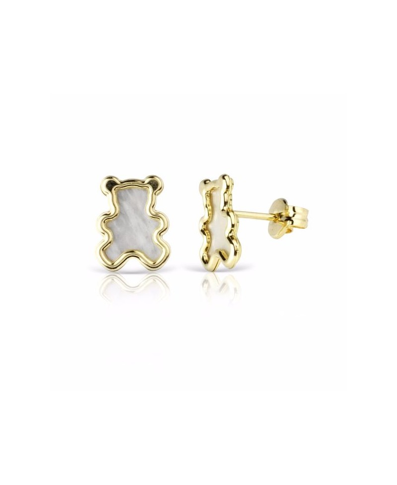 Pendiente bebe oso nácar 8mm | Joyería Gimeno | Tu joyería de confianza en Valencia