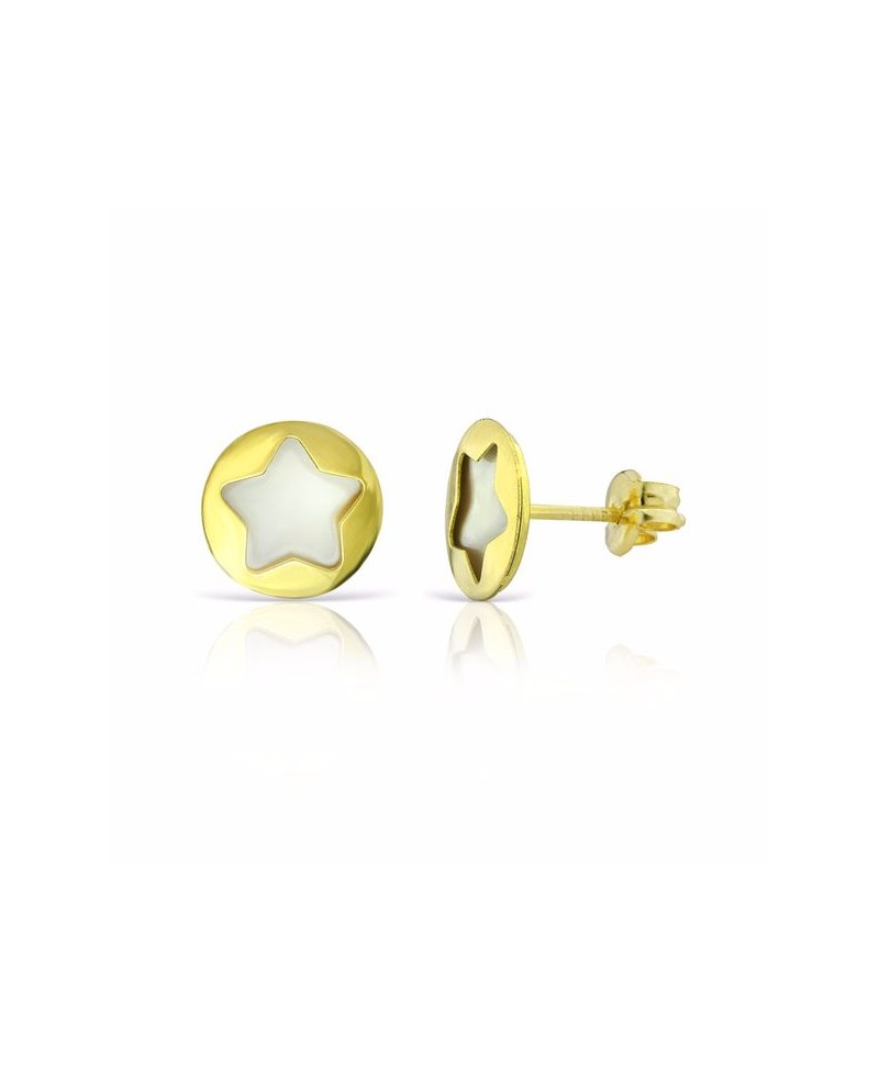 Pendiente bebe estrella nácar, 8mm | Joyería Gimeno | Tu joyería de confianza en Valencia