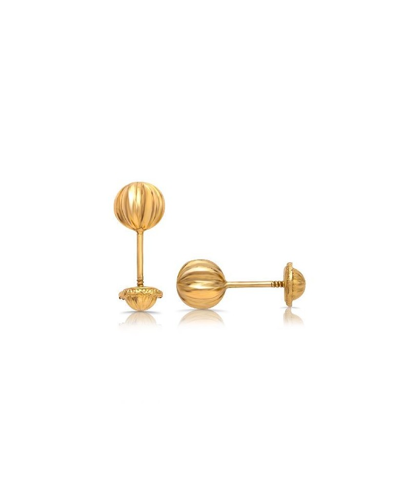 Pendiente bebe bola gallonada 6mm | Joyería Gimeno | Tu joyería de confianza en Valencia