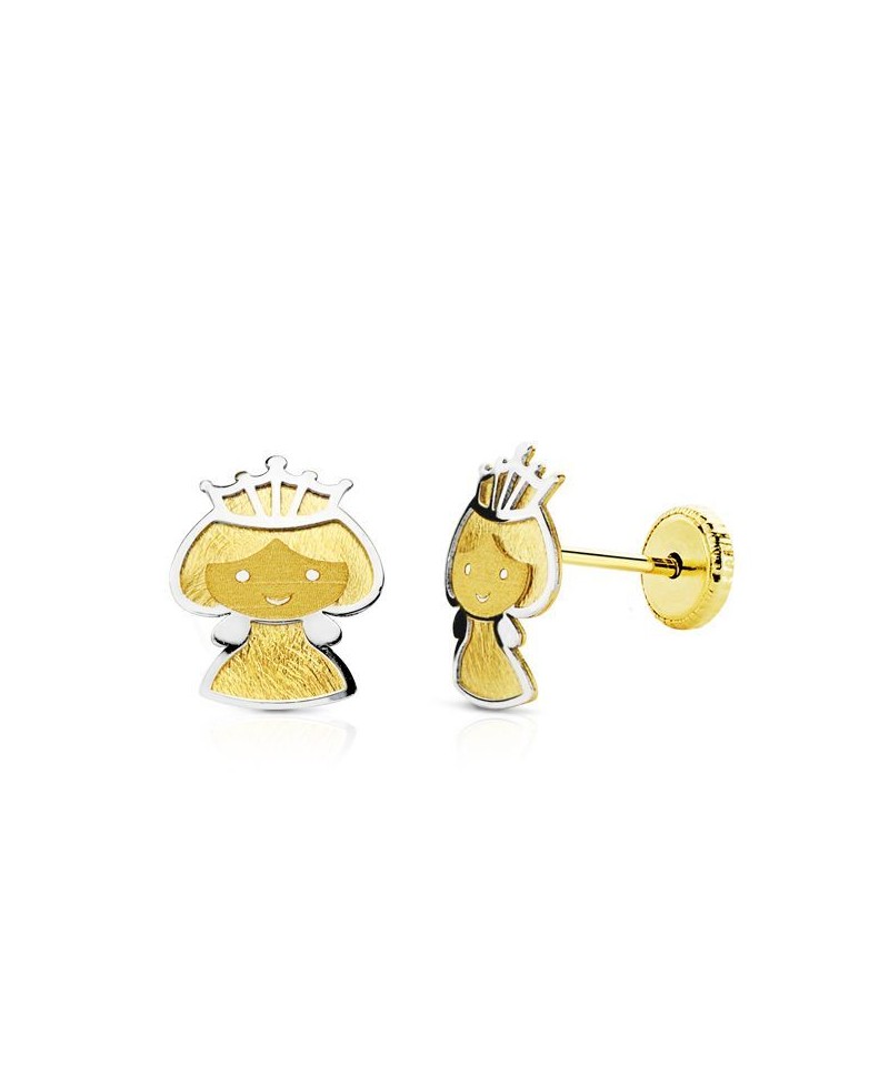 Pendiente niña princesa bicolor | Joyería Gimeno | Tu joyería de confianza en Valencia