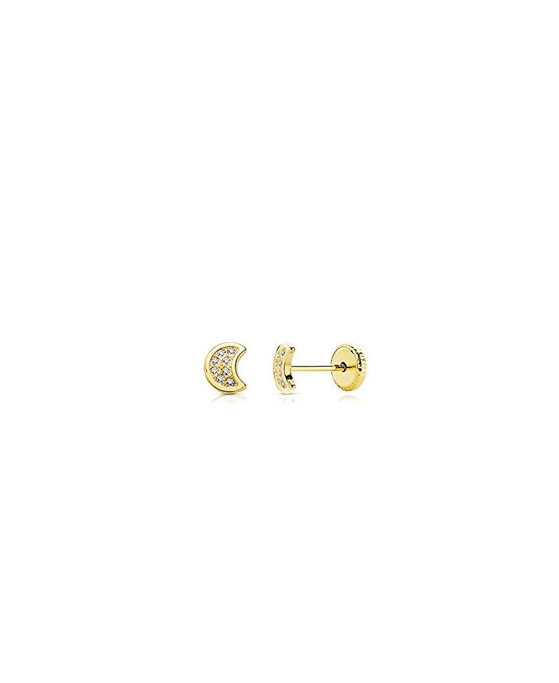 Pendiente bebe luna circonitas | Joyería Gimeno | Tu joyería de confianza en Valencia