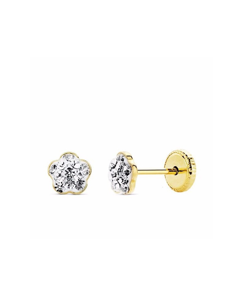 Pendiente bebe flor multipiedras | Joyería Gimeno | Tu joyería de confianza en Valencia