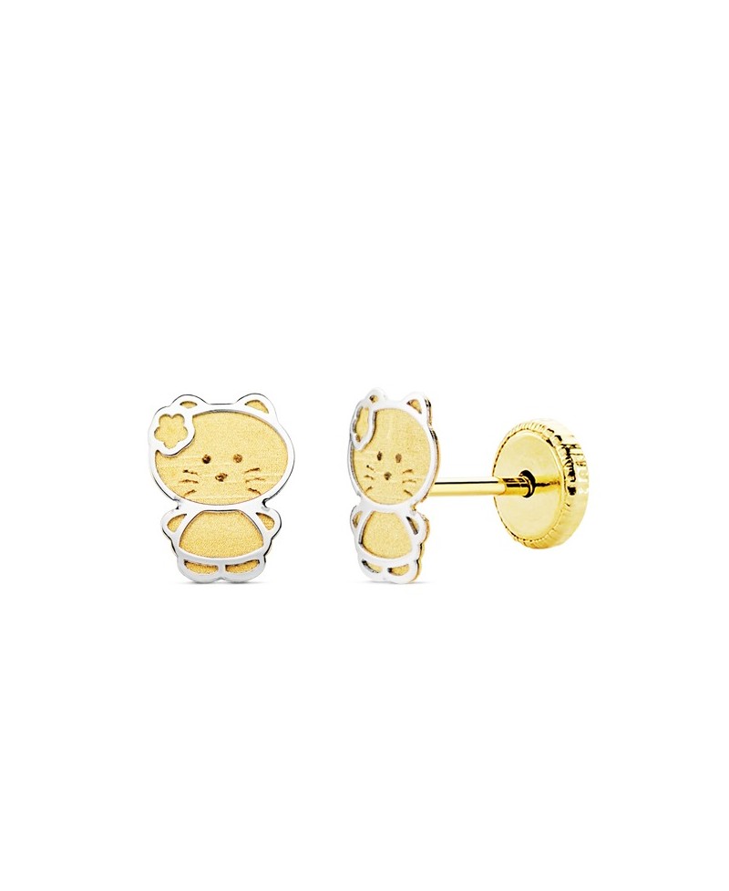 Pendiente bebe gatita oro | Joyería Gimeno | Tu joyería de confianza en Valencia