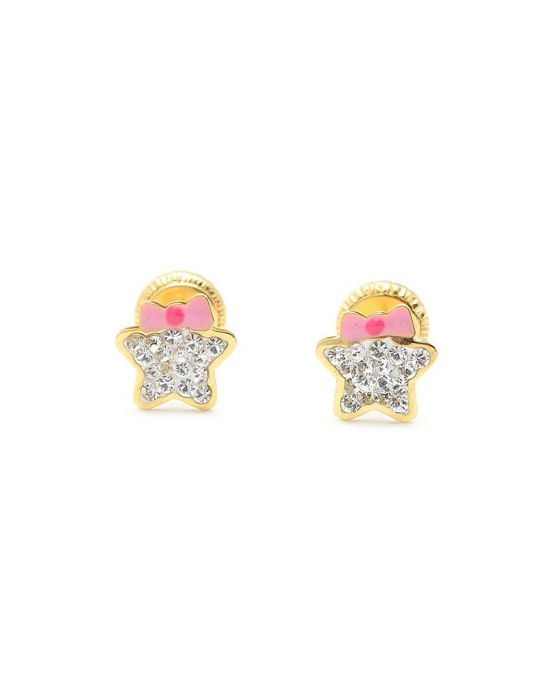 Pendiente bebe estrella swarovski lazo | Joyería Gimeno | Tu joyería de confianza en Valencia