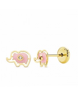 Pendiente bebe elefante rosa
