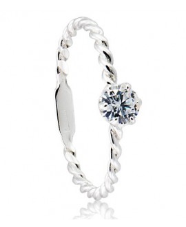 Anillo oro blanco cordón,...