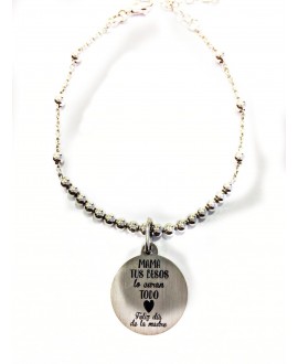 Pulsera MAMA plata , besos