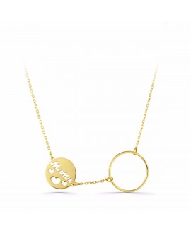 Collar de oro MAMA con circulo
