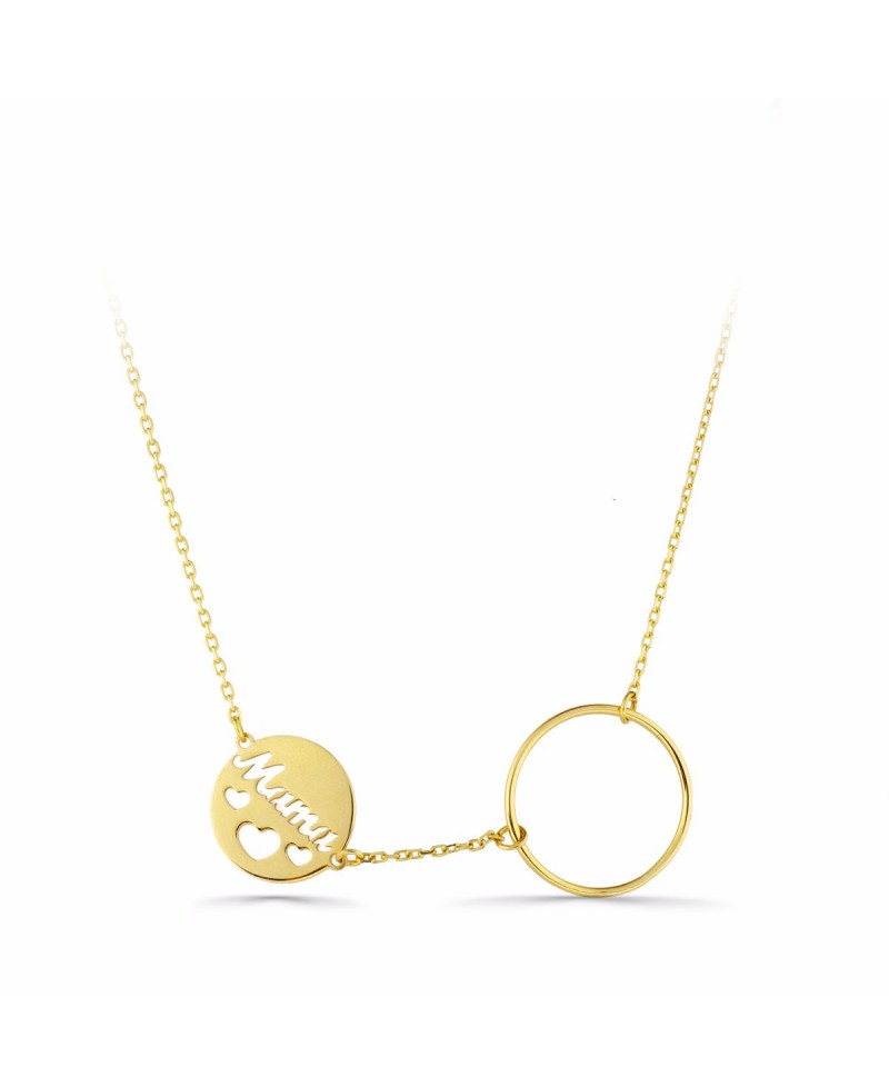 Collar de oro MAMA con circulo | Joyería Gimeno | Tu joyería de confianza en Valencia