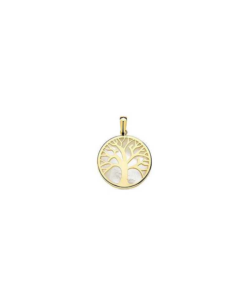 Colgante oro árbol de la vida, nácar 23mm | Joyería Gimeno | Tu joyería de confianza en Valencia