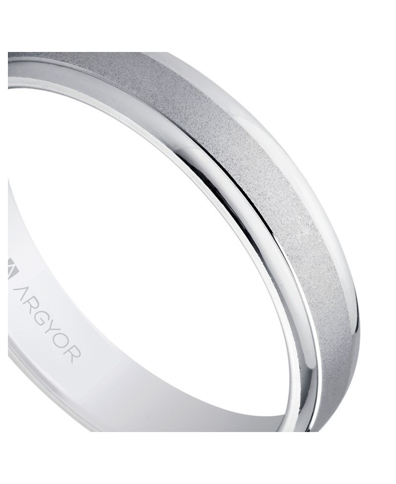 Alianza plata acabado doble mate-brillo 4mm | Joyería Gimeno | Tu joyería de confianza en Valencia
