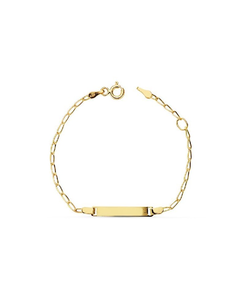Pulsera de bebe con placa y eslabón largo | Joyería Gimeno | Tu joyería de confianza en Valencia