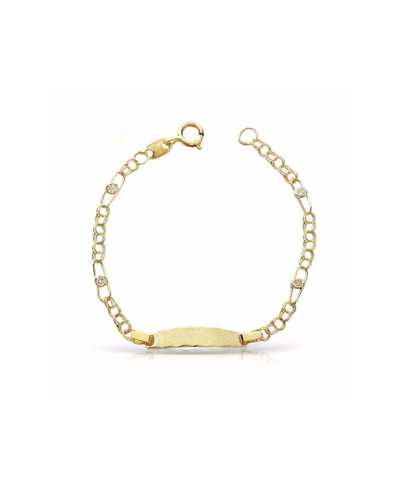Pulsera de bebé eslabón con circonitas | Joyería Gimeno | Tu joyería de confianza en Valencia