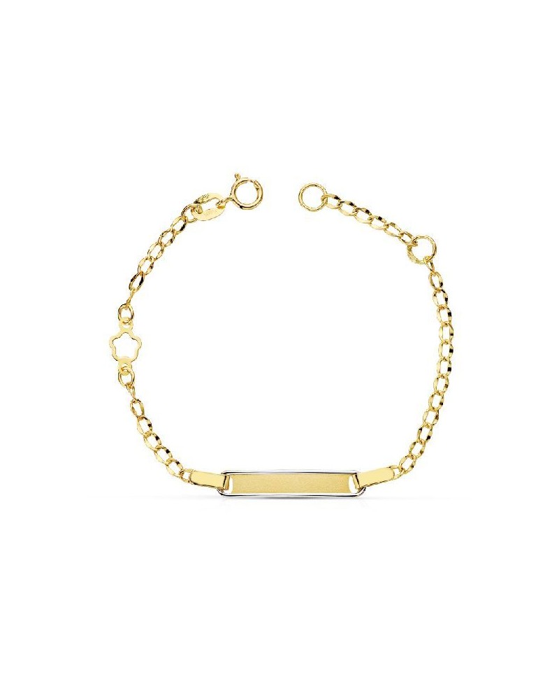 Pulsera de bebé bisel blanco | Joyería Gimeno | Tu joyería de confianza en Valencia
