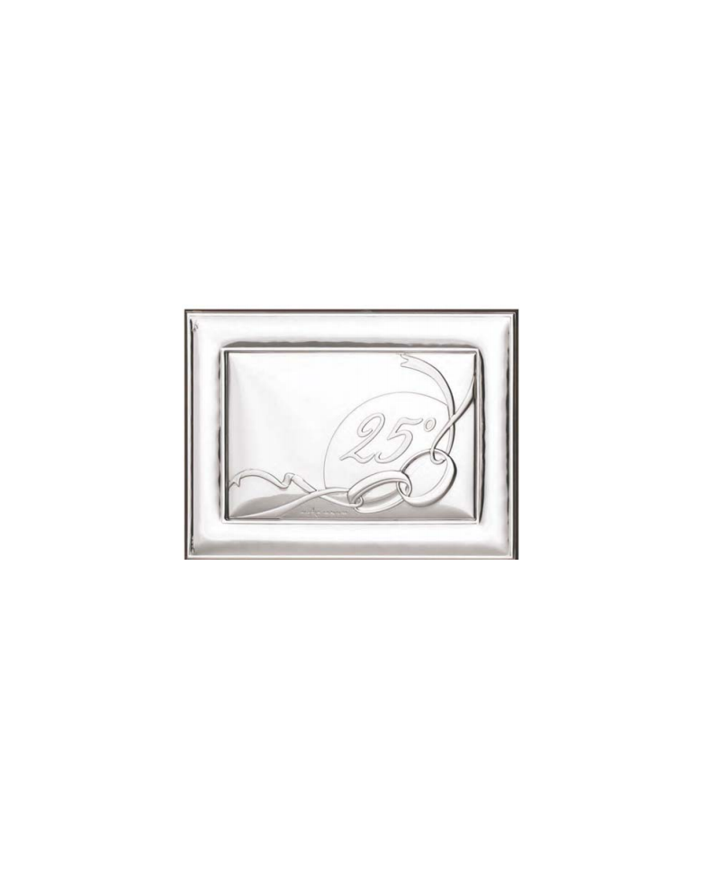 Placa 25 aniversario , bilaminado plata 9x13 cm | Joyería Gimeno | Tu joyería de confianza en Valencia