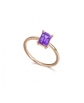 Anillo amatista y diamante,...