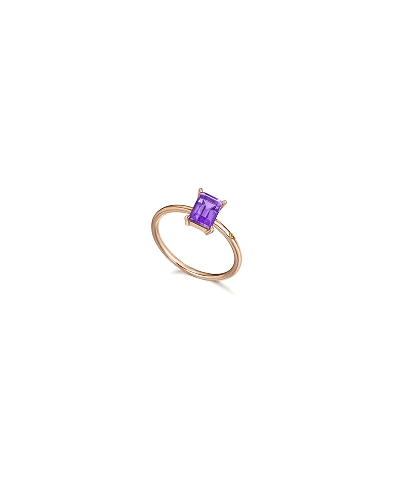 Anillo amatista y diamante, oro rosa | Joyería Gimeno | Tu joyería de confianza en Valencia