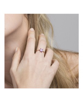 Anillo amatista y diamante,...