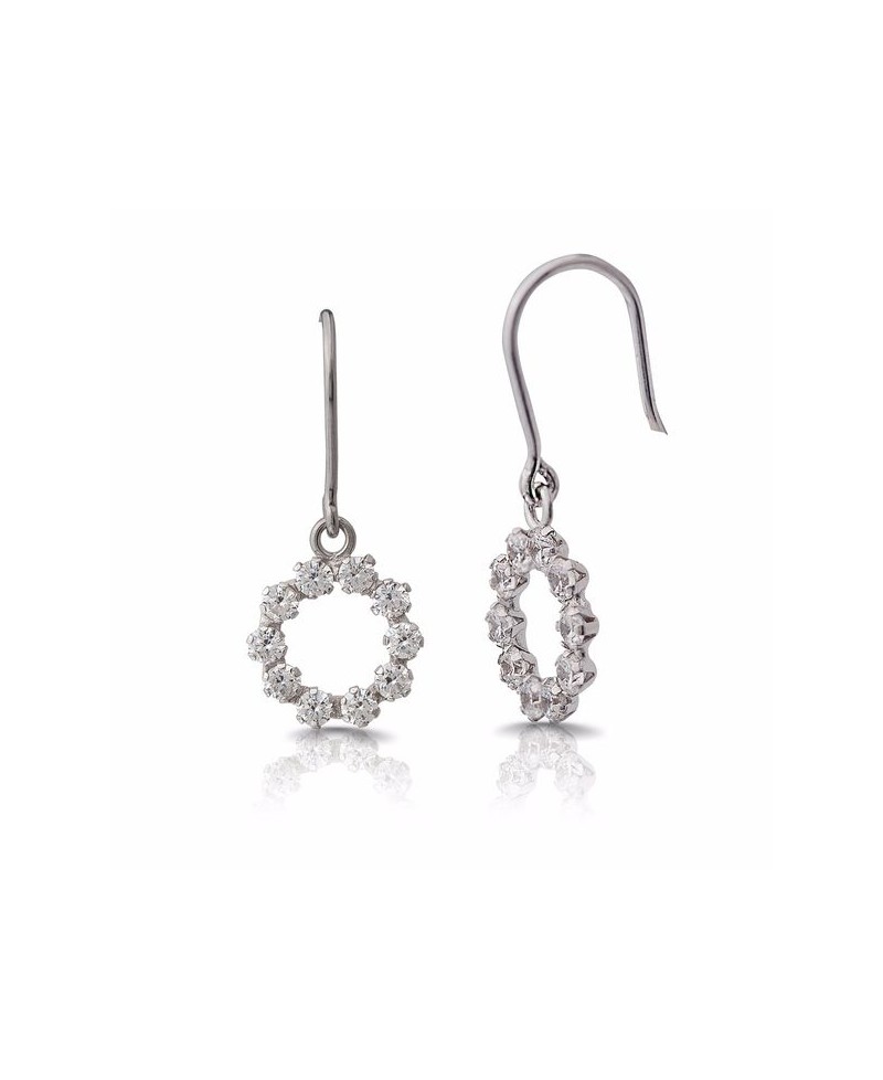 Pendiente oro blanco circular, colgante | Joyería Gimeno | Tu joyería de confianza en Valencia