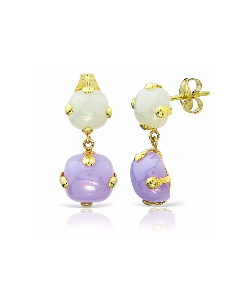 Pendiente de piedra natural oro amarillo | Joyería Gimeno | Tu joyería de confianza en Valencia
