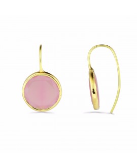 Pendiente oro piedra rosa...