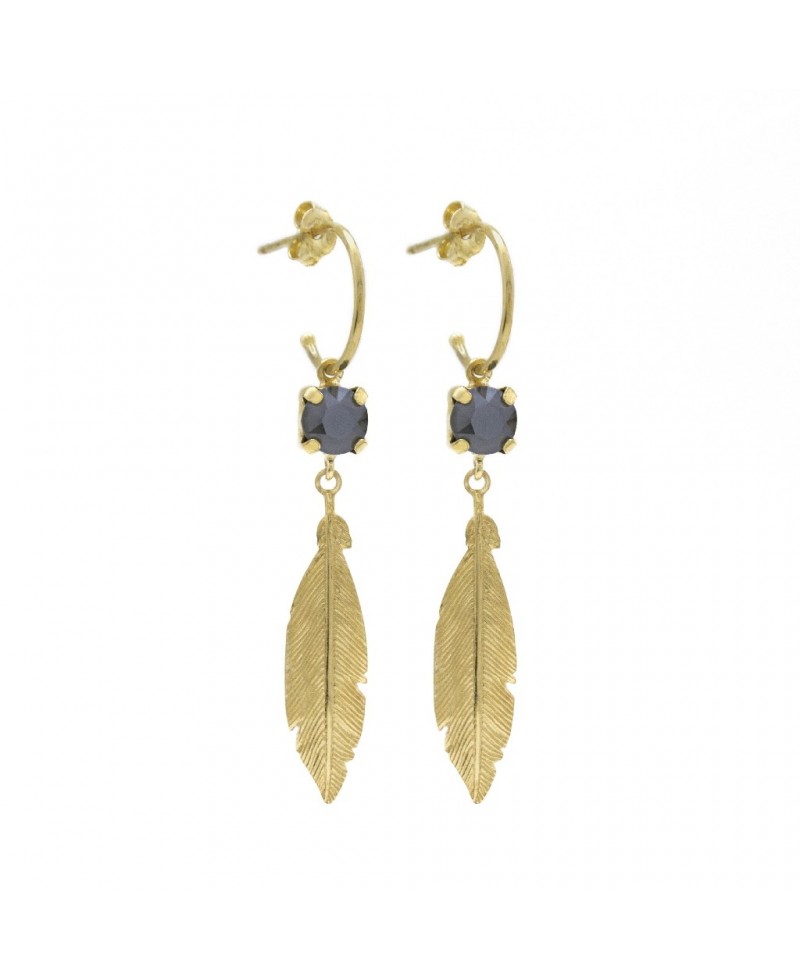 Pendiente de Victoria Cruz FEATHER PLUMA | Joyería Gimeno | Tu joyería de confianza en Valencia
