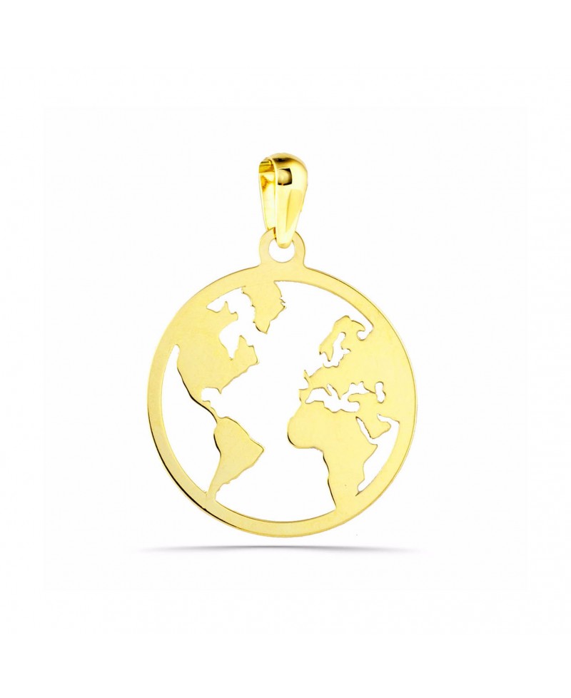 Colgante oro mapamundi, mundo | Joyería Gimeno | Tu joyería de confianza en Valencia