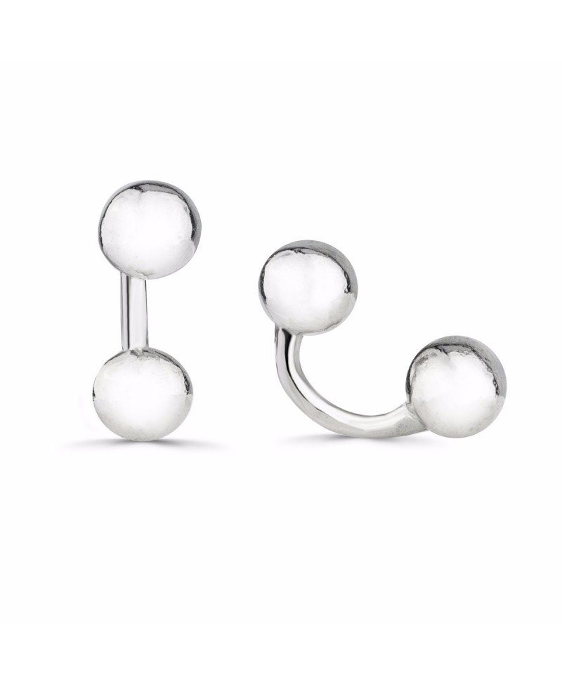 Gemelos plata tipo piercing | Joyería Gimeno | Tu joyería de confianza en Valencia