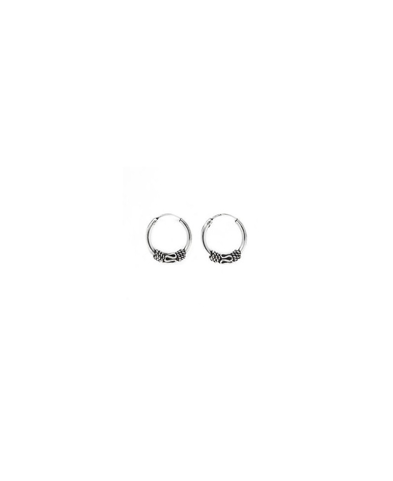 Pendiente aro de hombre , plata filigrana | Joyería Gimeno | Tu joyería de confianza en Valencia