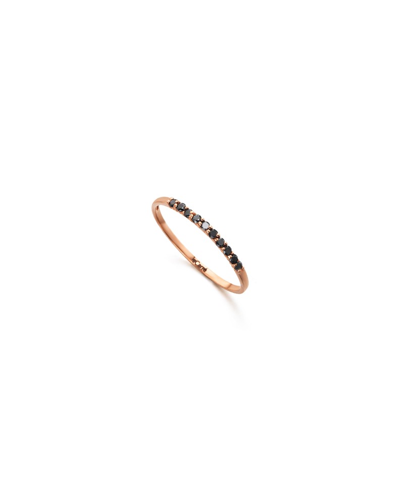 Anillo/alianza oro rosa brillantes negros | Joyería Gimeno | Tu joyería de confianza en Valencia