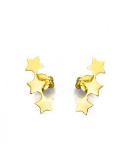 Pendientes 3 estrellas oro