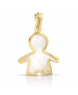Colgante silueta, nácar oro...