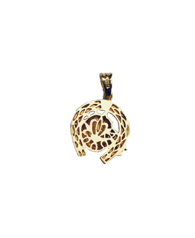 Colgante herradura con caballo, oro | Joyería Gimeno | Tu joyería de confianza en Valencia