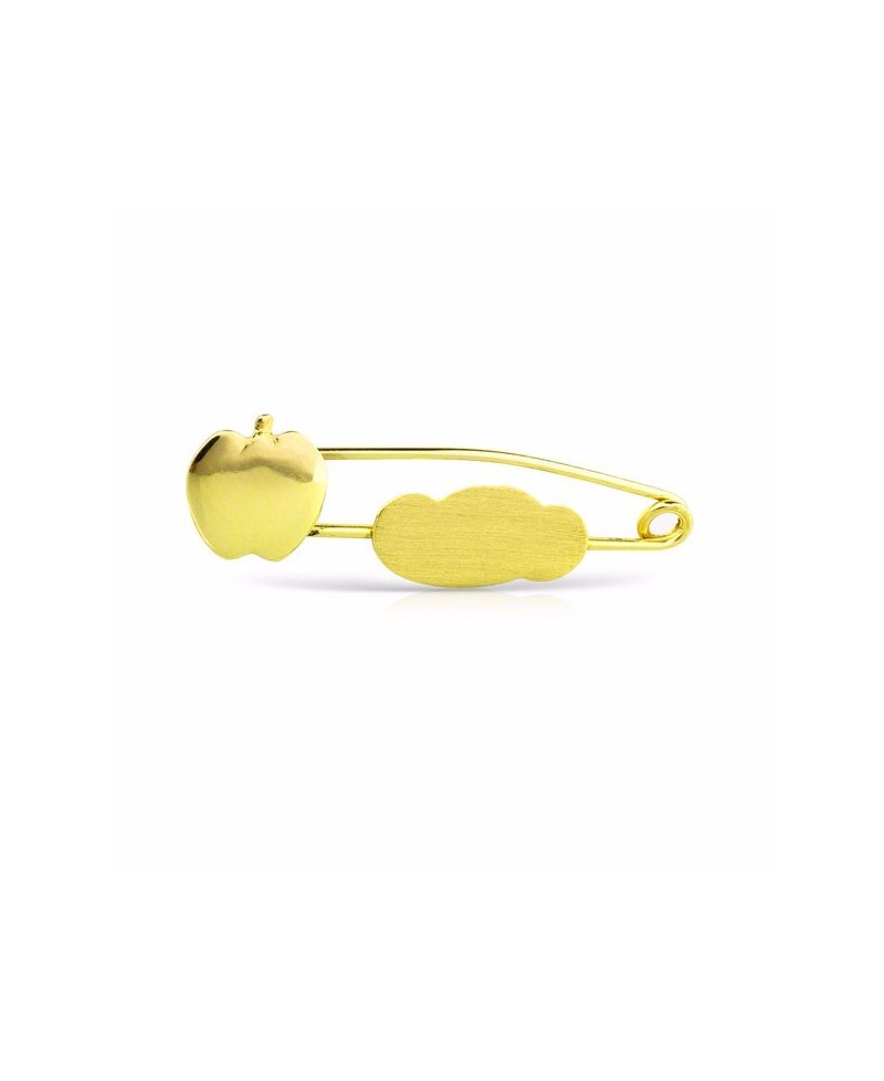 Imperdible de oro con manzana y nube, bebe | Joyería Gimeno | Tu joyería de confianza en Valencia