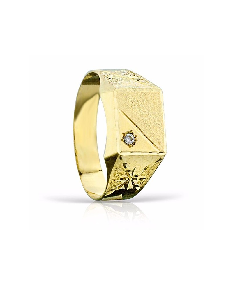 Sello rectangular con piedra | Joyería Gimeno | Tu joyería de confianza en Valencia
