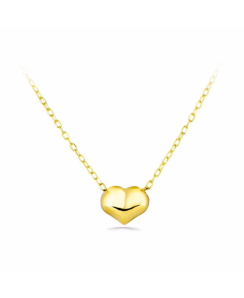 Colgante de corazón con cadena, oro amarillo - Colgantes | Joyería Gimeno | Tu joyería de confianza en Valencia - Gran catalogo de joyas