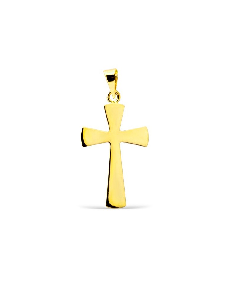 Cruz de oro lisa 22 mm | Joyería Gimeno | Tu joyería de confianza en Valencia