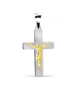 Cruz oro blanco con cristo...