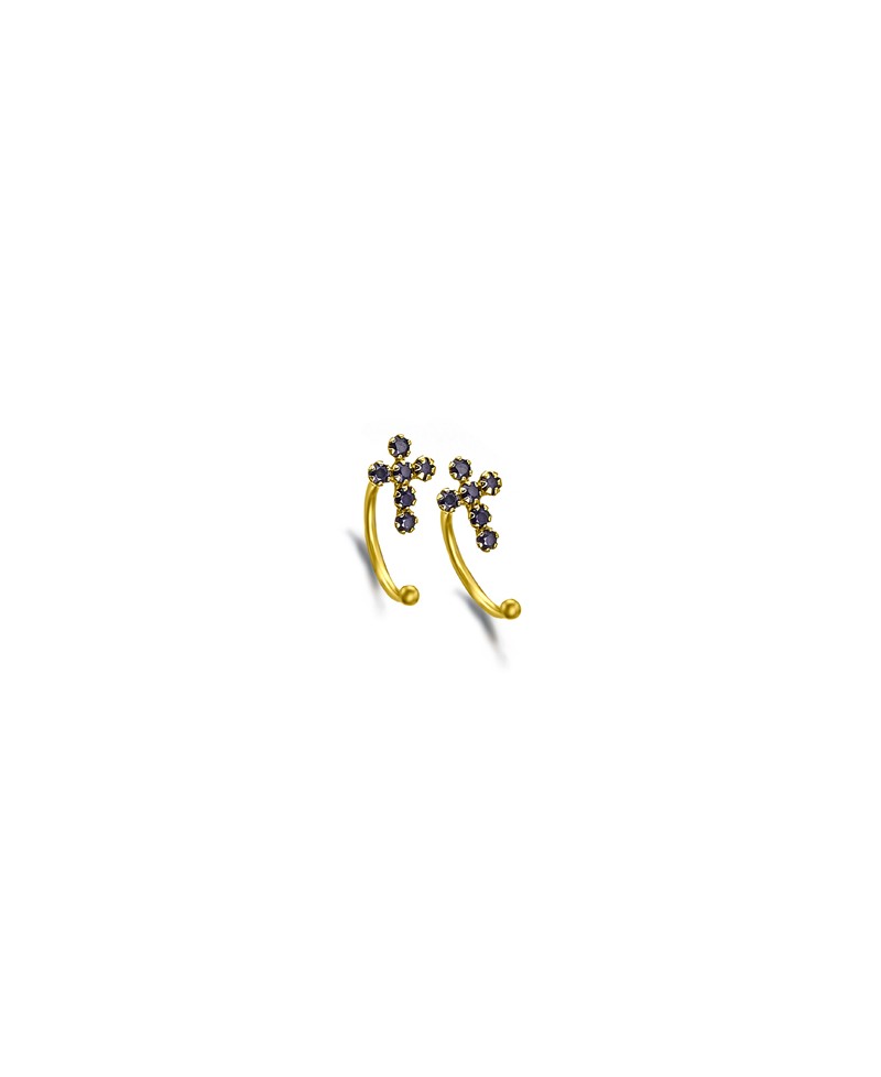 Pendiente ear cuff cruz en oro | Joyería Gimeno | Tu joyería de confianza en Valencia
