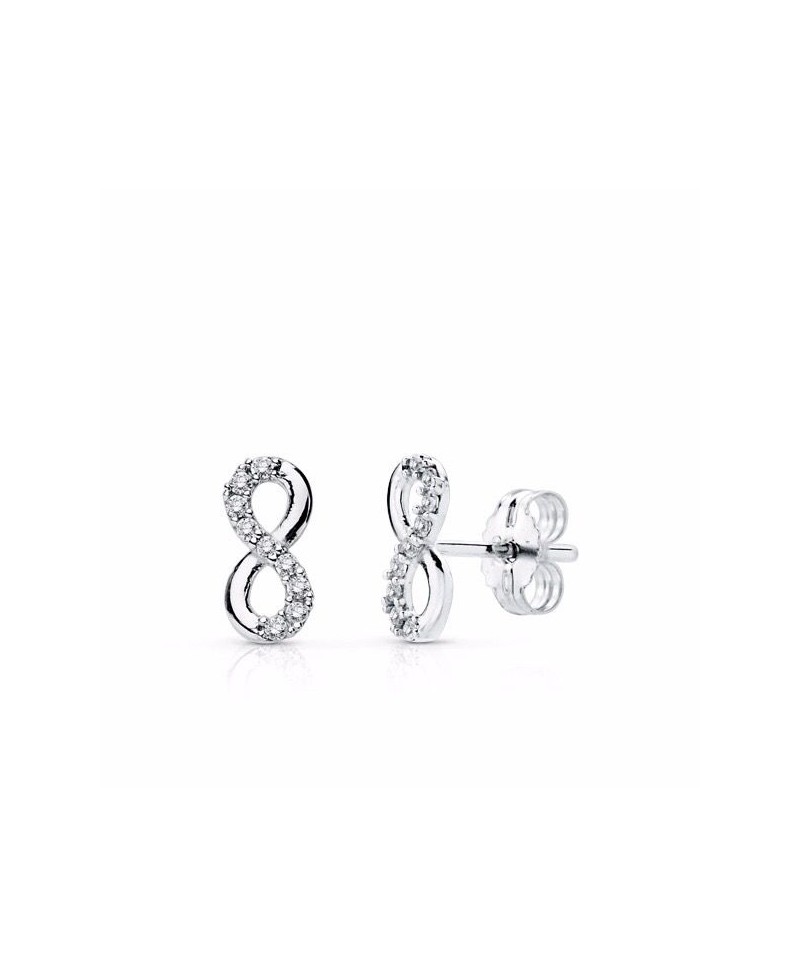 Pendientes de oro blanco infinito | Joyería Gimeno | Tu joyería de confianza en Valencia