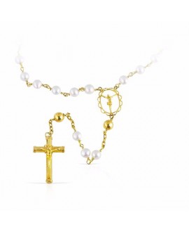 Rosario de oro y perlas