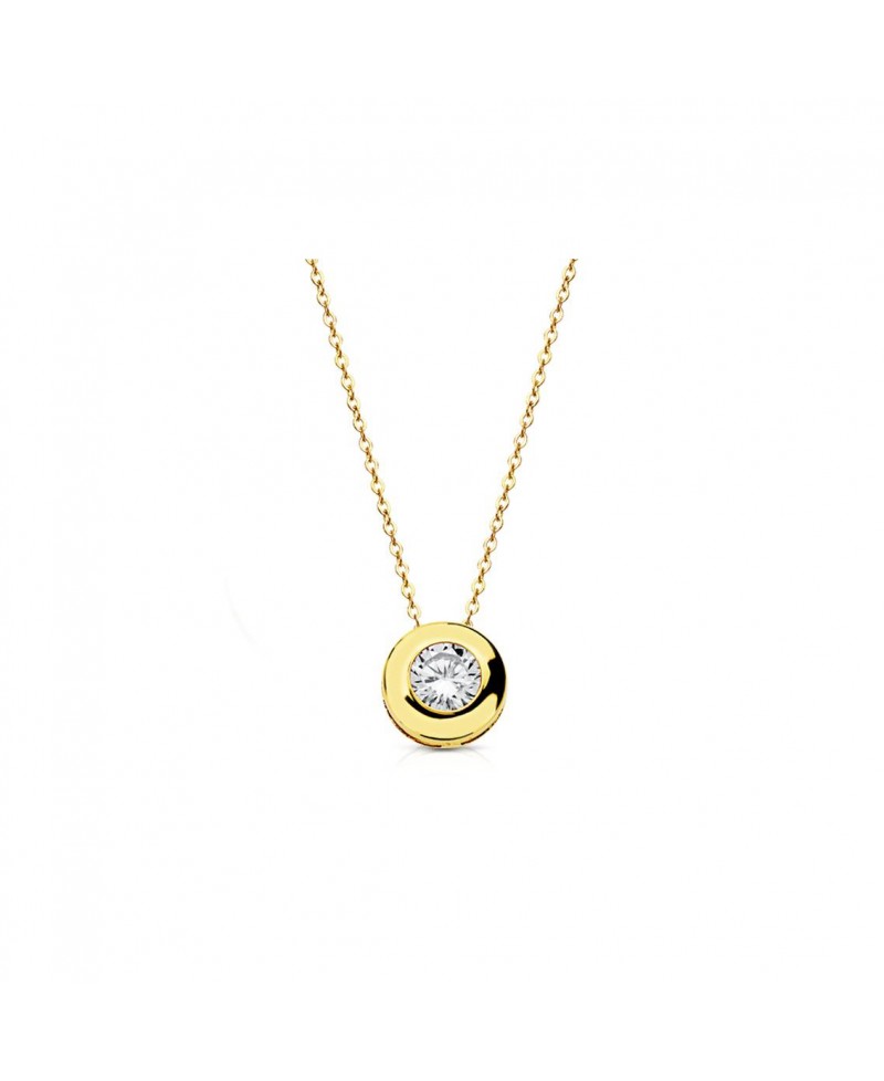 Collar con circonita en chatón de oro | Joyería Gimeno | Tu joyería de confianza en Valencia